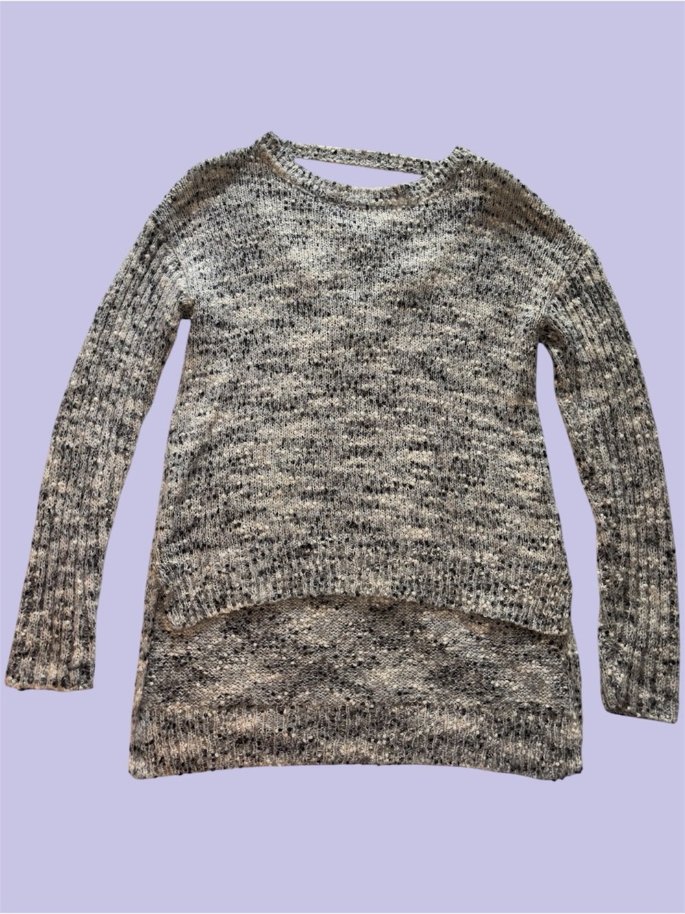 Xhilaration‎ Gray and White High-Low Sweater